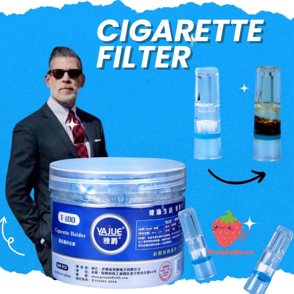 ADOUS  / YAJUE / YANMIAO Pipa Filter Rko Isi 100 pcs Cgrette Holder TAR Filter Visible Transparan Pe