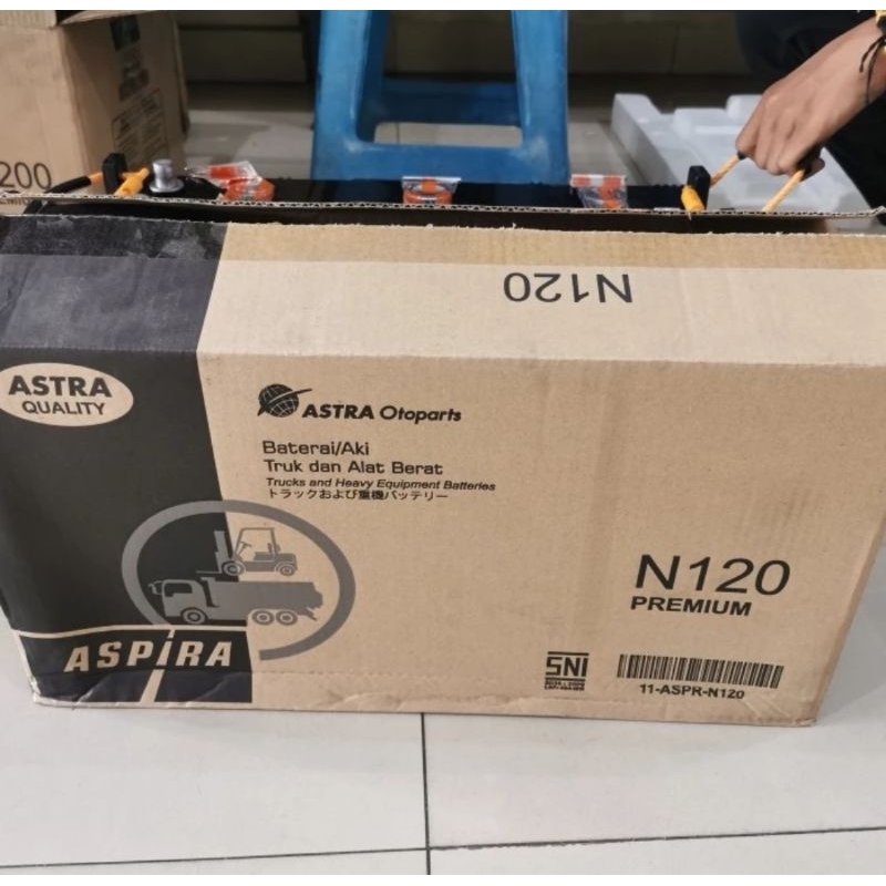 AKI BATERAI BASAH ASPIRA ASTRA PREMIUM N120/115F51 120AH GENSET ALAT BERAT TRADO KAPAL