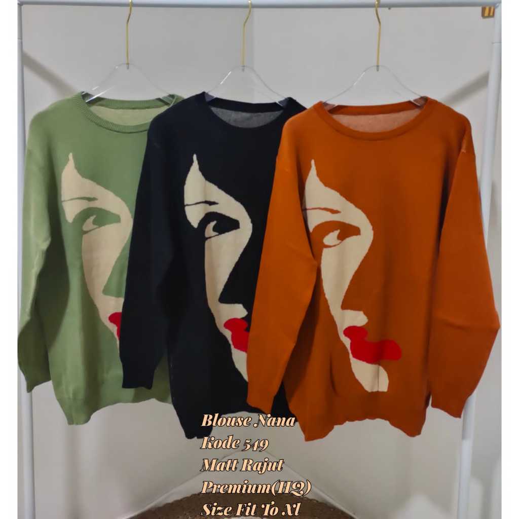 Atasan Baju Rajut Wanita sweater wanita Atasan Rajut Tebal Halus Sweater Wanita Blouse Nana Atasan S