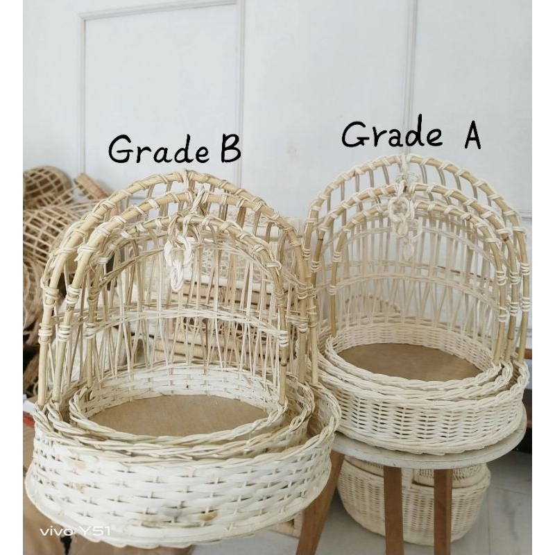 keranjang ayunan bulat rotan 1set 3pcs /keranjang rotan/keranjang seserahan/parsel rotan
