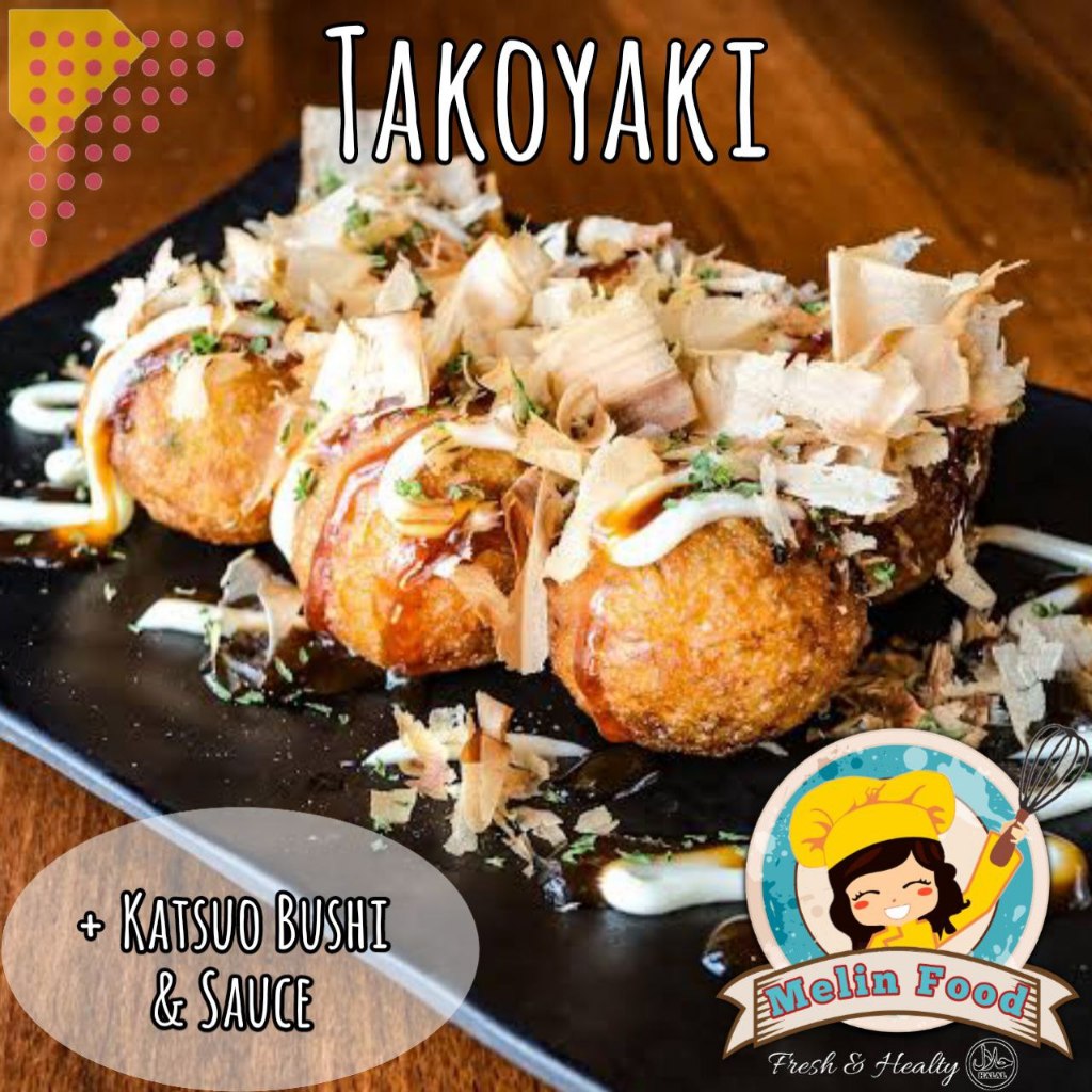 

kue Takoyaki Frozen Dengan Saus dan Katsuobushi isi 10pc
