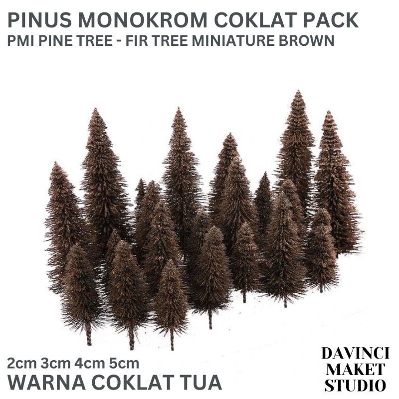 (PMI) Miniatur Pohon Cemara Pinus Monokrom Maket Diorama - Pine Tree Monochrome Tinggi 2cm 3cm 4cm 5