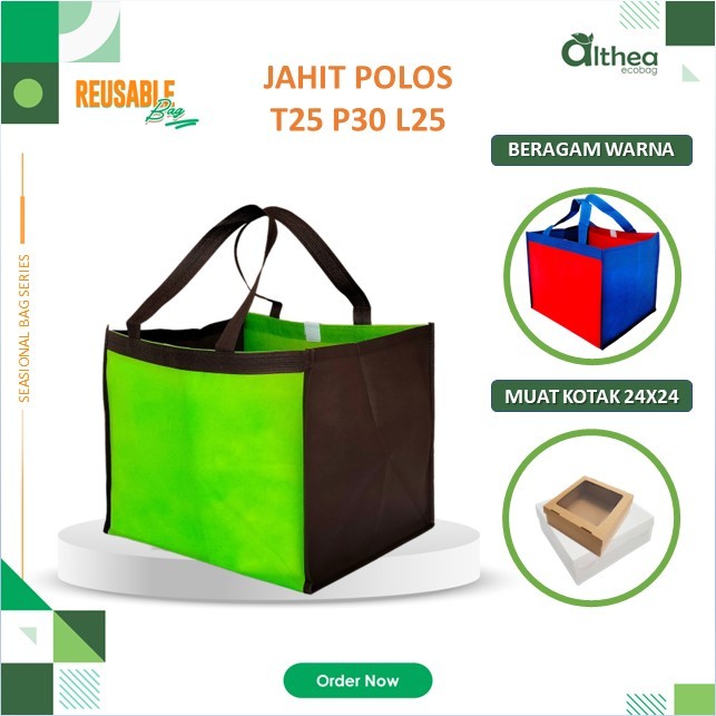 

ALTHEA Tas Hajatan Kotak Nasi UK 24x24 Tas Souvenir Goodie Bag Spunbond Box Bag Ukuran 25X30X25