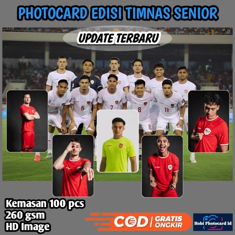 PHOTOCARD TIMNAS INDONESIA TERBARU 100 PCS