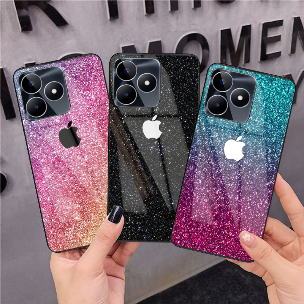 Softcase Glass Kaca Gliter Realme C63 Terbaru [SF10] Case Hp Realme C63 Casing Handphone Realme
