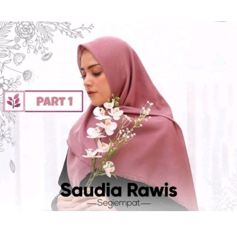 Hijab Saudia rawis gold ori kerudung segi empat exvlusive termurah terlaris katun