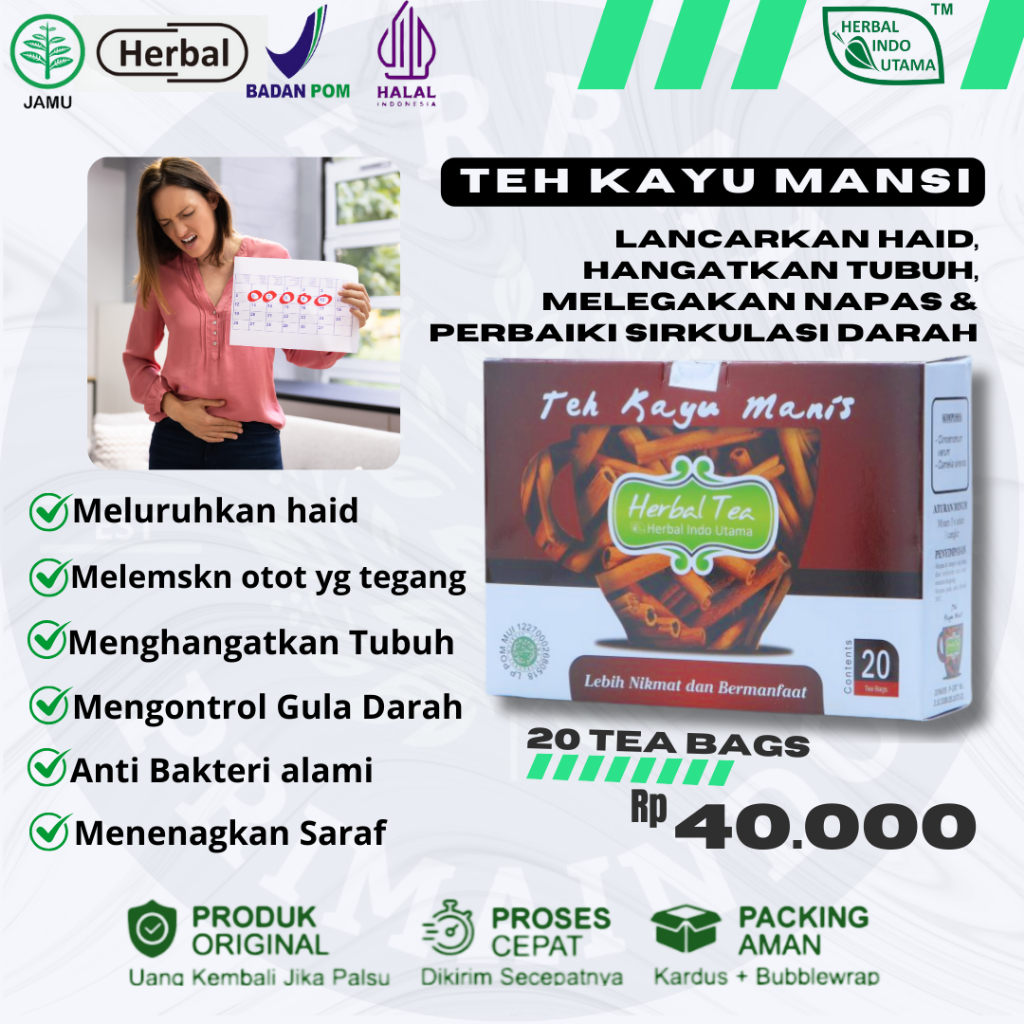 

Teh Herbal Kayu Manis Hangatkan Tubuh, Lancarkan Darah & Legakan Napas CV Herbal Indo Utama