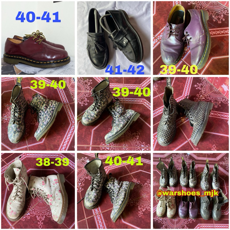 sepatu bots dr martens 1460 1461 andrian tasel 8 pasang paket usaha borongan thrift second