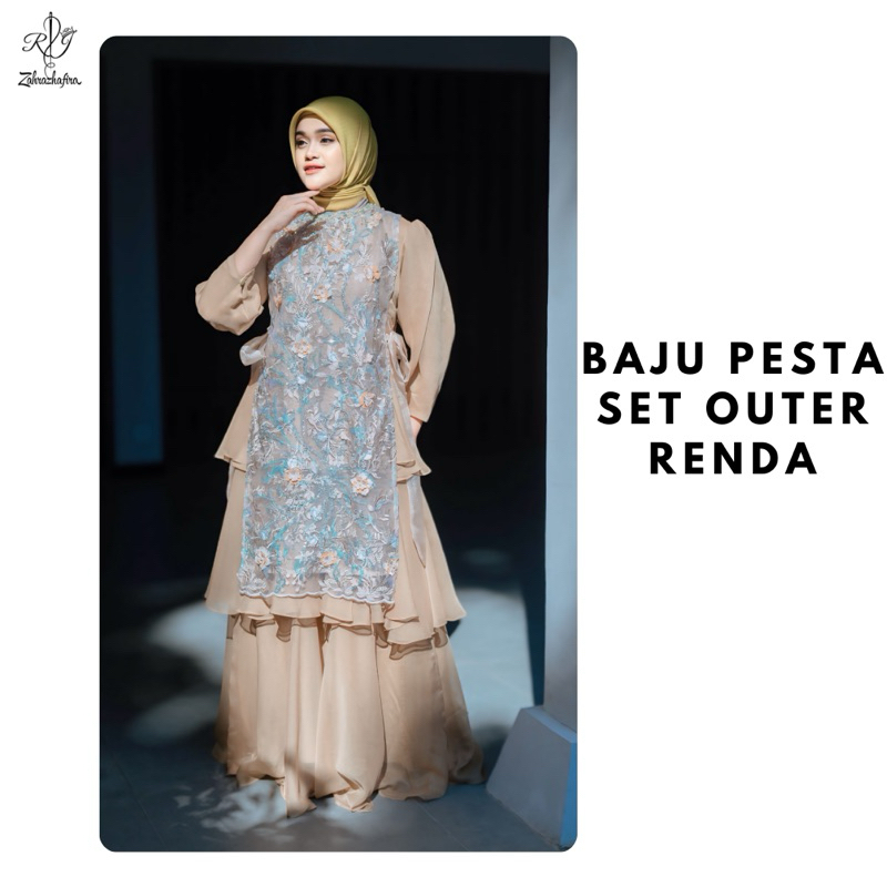 Baju Pesta Set Outer Renda