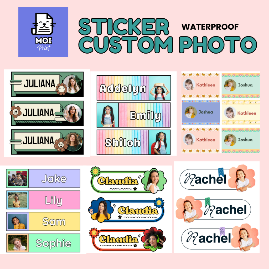 

Stiker Custom Foto / Label Nama Foto / Stiker Lucu Foto Anak