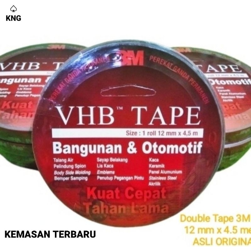 

Double Tape 3M VHB 12mm x 4,5 Meter Multiguna Rekat Kuat Original