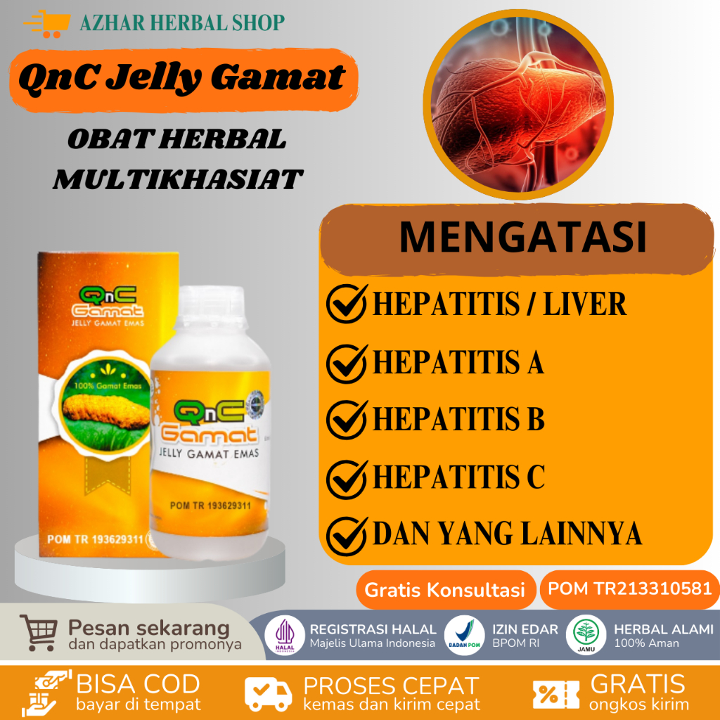 QnC Jelly Gamat Obat Hepatitis, Sakit Kuning, Liver, Sirosis Hati, Hepatitis A, Hepatitis B