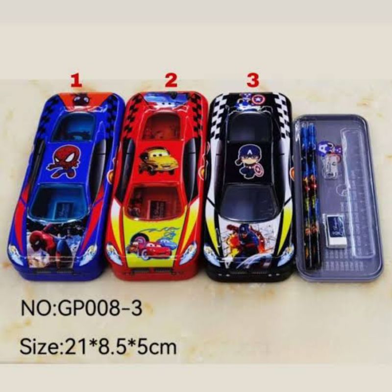 

Kotak Pensil/Pencil Case Bentuk Mobil Balap dari kaleng Karakter GP008-3 ATK