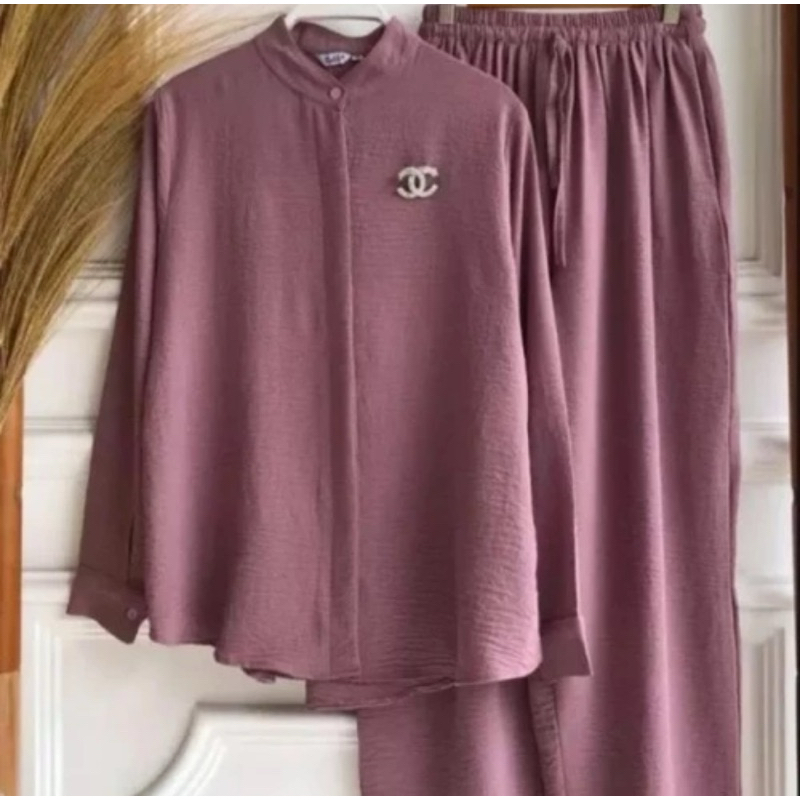 SFC-ONE SET WANITA TERBARU | ONE SET KEMEJA KEKINIAN | ONE SET KEMEJA KASUAL WANITA | SETELAN CELANA