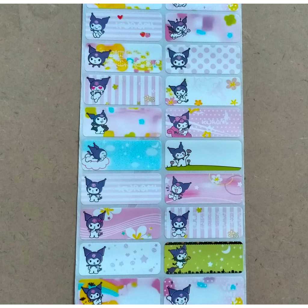 

Kuromi colorfull Label nama sticker label name waterproof