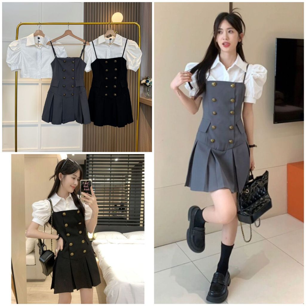 Eonie Overall Set Shirt n JK Dress Outer SET7284