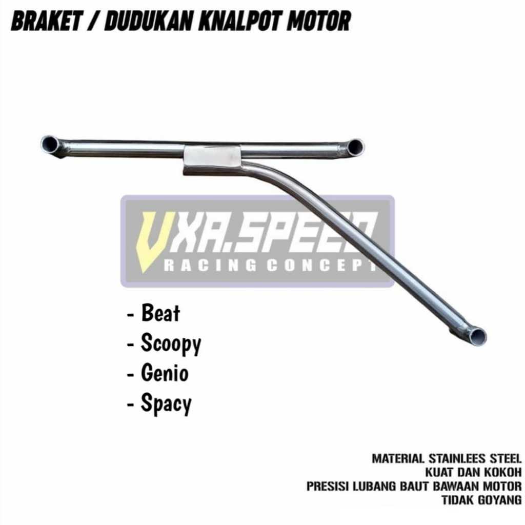 Breket/ dudukan knalpot racing Beat Scoopy Genio Spacy Stainless