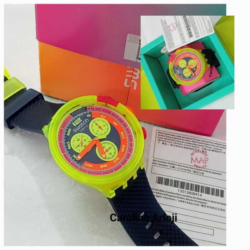 Jam tangan Pria SWATCH SB06J100 Neon to the Max Garansi resmi MAP