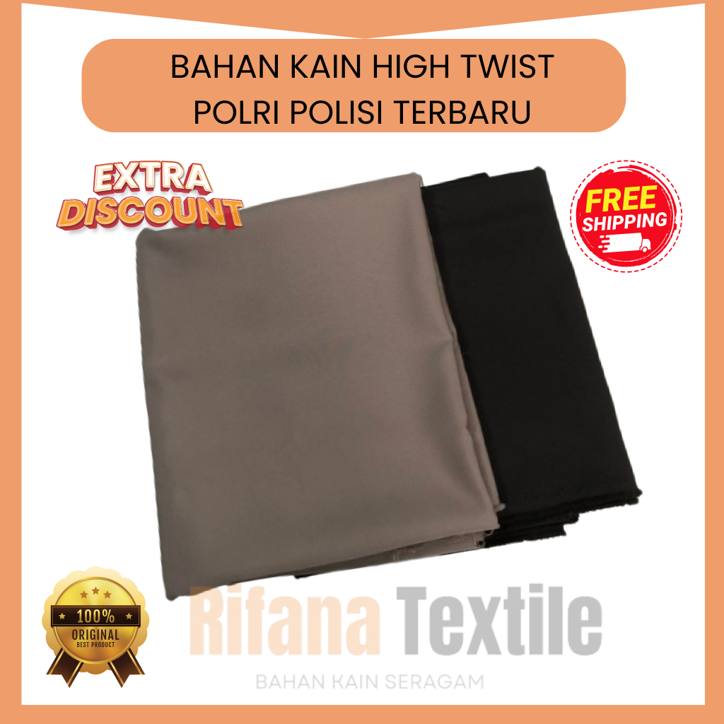 BAHAN KAIN SERAGAM POLRI HIGH TWISH TEBAL 100%ORIGINAL