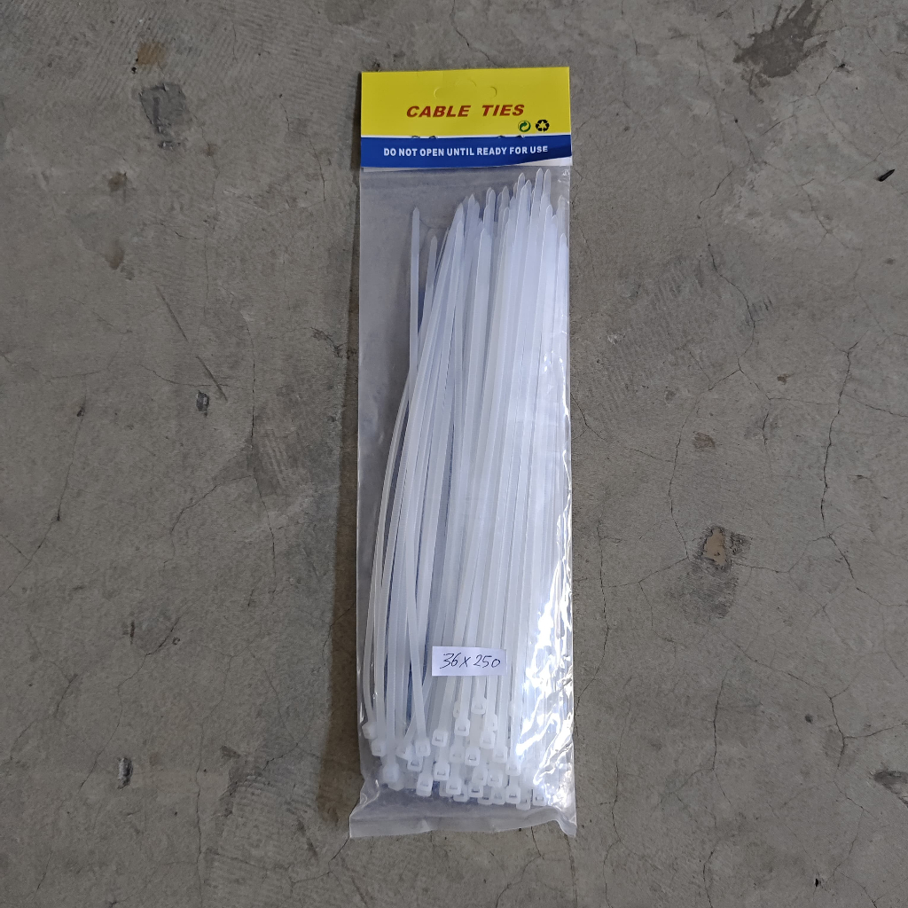 

Cable Tie Kabel Ties Ukuran 3.6 x 250mm Hitam dan Putih