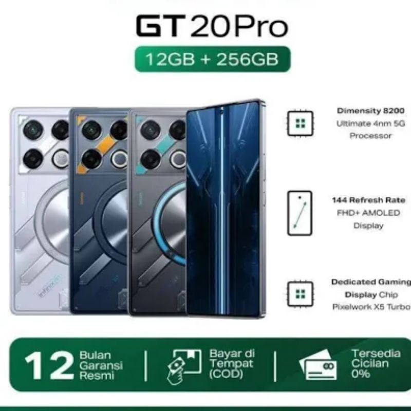 INFINIX GT 20 PRO RAM 12+12/256 8+8/256GB GARANSI RESMI INFINIX 12 BULAN