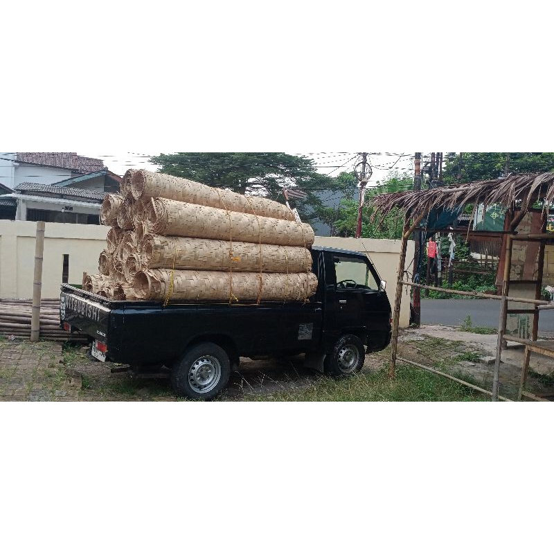 Bilik gedek bambu buat gazebo anyaman besar