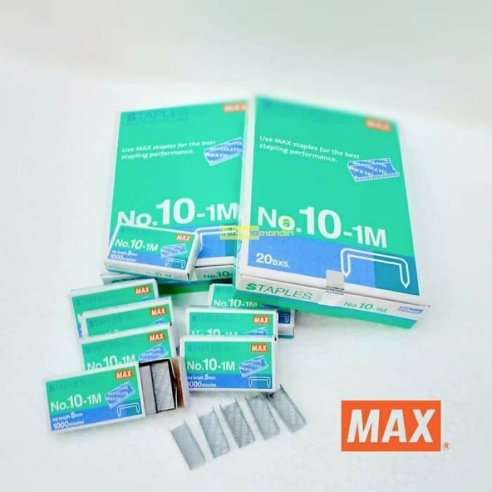 

MAX staples no.10-1M isi staples kecil biasa 1pack kecil sajaa