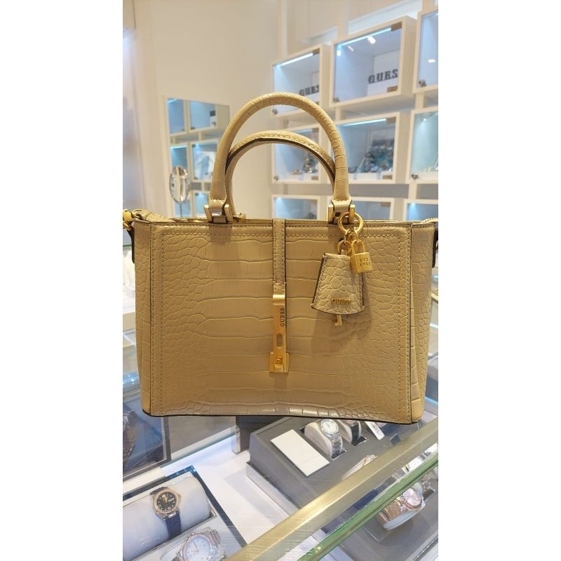 tas guess James croco satchel original sale 70%