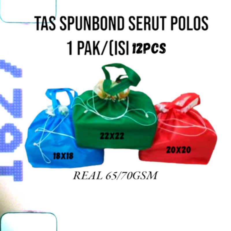 

pAKeT Grosir 1 pak(12pcs)Tas spunbond Serut Hajatan 20x20 /kotak/Nasi