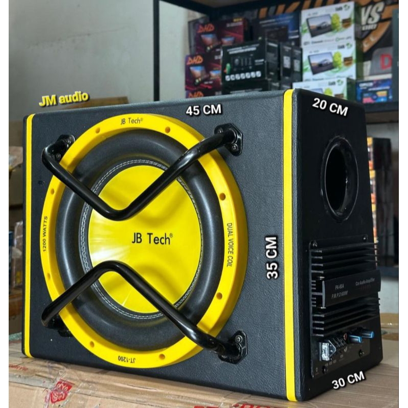 Speaker SUBWOOFER (Active) BASS TUBE/BOX 12inch JB-TECH JT-1200 max 1200 Watt Universal 12volt (mobi