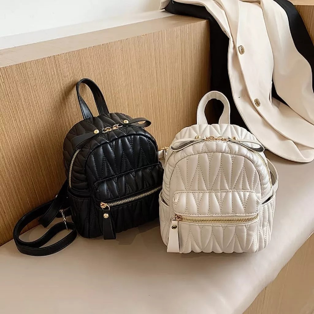 WB Marina -Tas Ransel Perempuan Tas Mini Korean Style Tas Punggung Wanita Bordir Kekinian