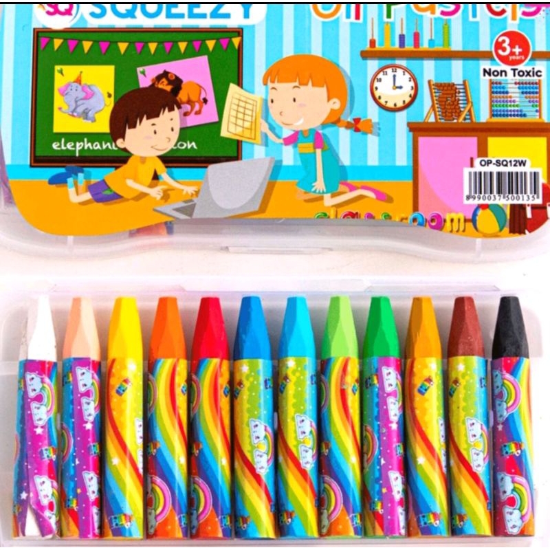 

12 warna - oil pastel SQUEZZY / crayon 12 warna murah