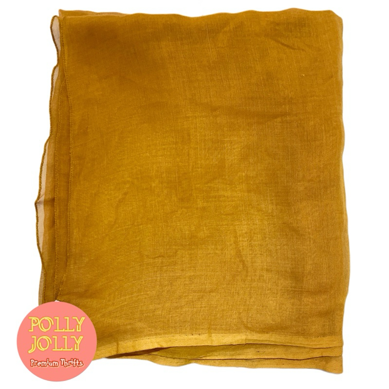 NLY - Hijab Segi Empat Paris Warna Kuning Mustard (Preloved)