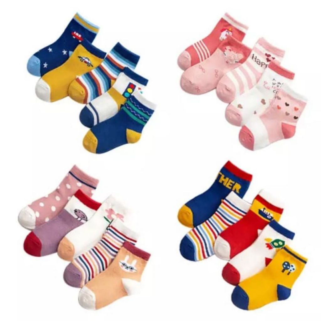(TERMURAH 5 PASANG) KAOS KAKI BAYI MOTIF LUCU/KAOS KAKI ANAK BAYI MOTIF COWOK&CEWEK
