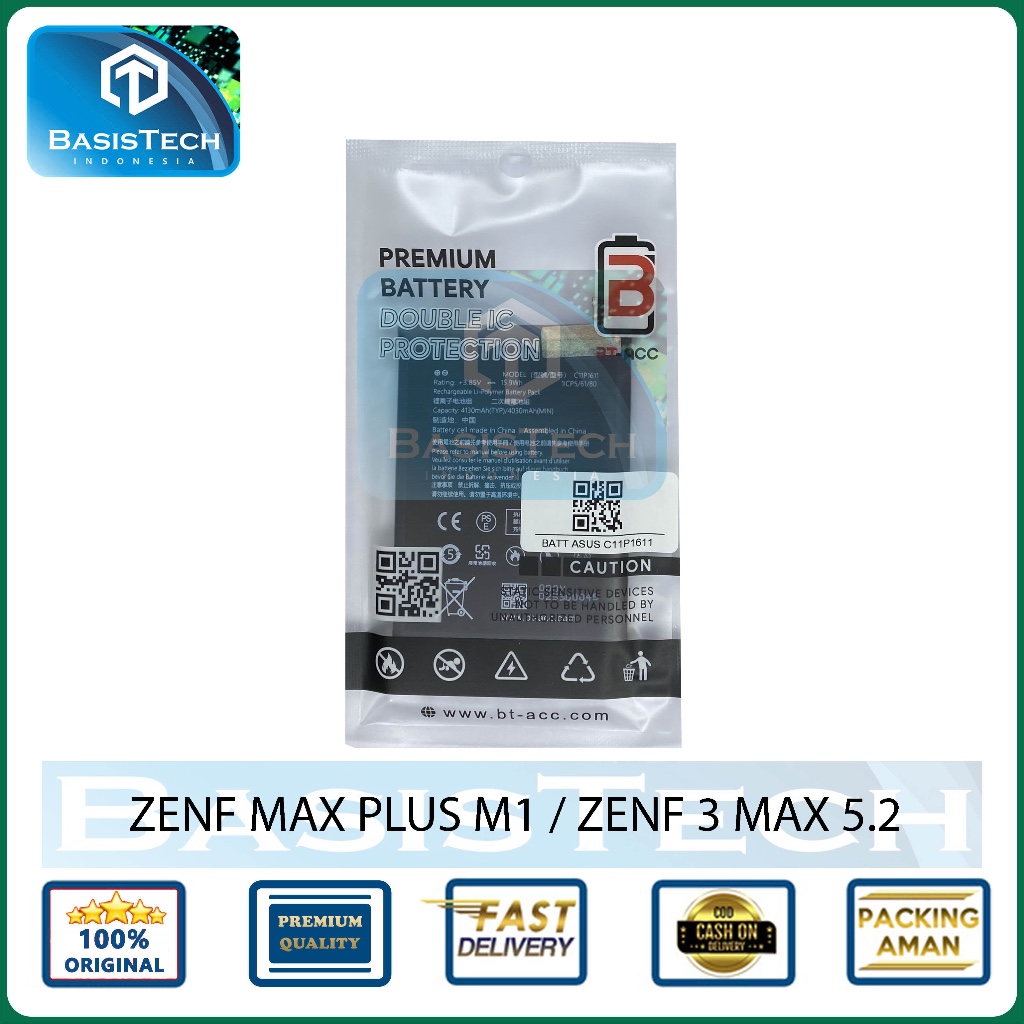 BATERAI ASUS ZENFONE MAX PLUS M1 ZB570TL - ZENFONE 3 MAX ZC520TL X008D C11P1611 - BT-ACC DOUBLE IC P