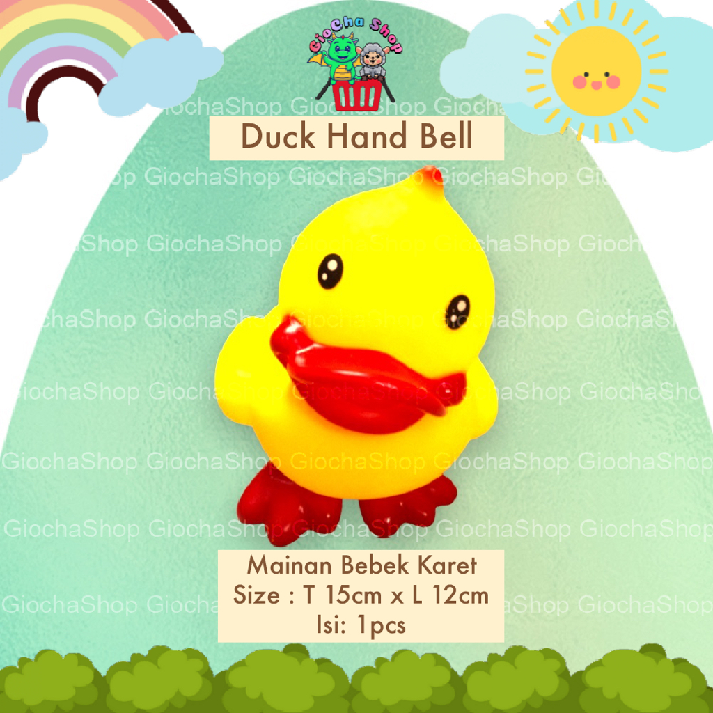 BEBEK KARET BERDIRI BUNYI - BEBEK KARET MANDI - MAINAN BEBEK MANDI - BEBEK KARET KUNING BESAR