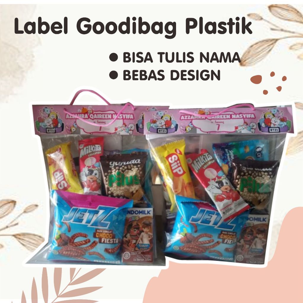 Label snack plastik ulang tahun