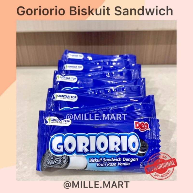 

[Per pcs] GORIORIO BISKUIT SANDWICH DENGAN KRIM VANILLA 14GR
