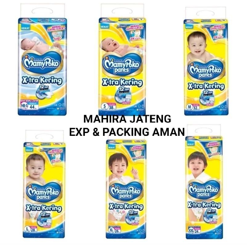 Mamypoko Pants Xtra Kering Standar NBS44 S38 M32 L28 XL26 XXL24