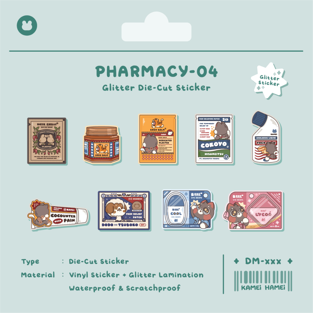 

Kamei Pharmacy #4 | Kamei Hamei Glitter Die-Cut Sticker