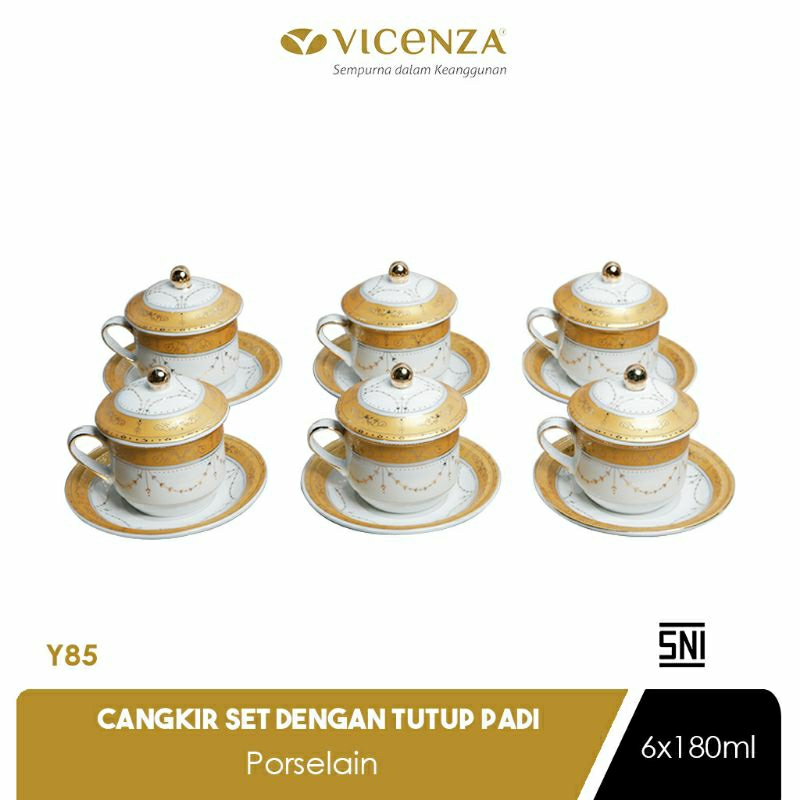 Vicenza Cangkir Set Plus Tutup Magnolia