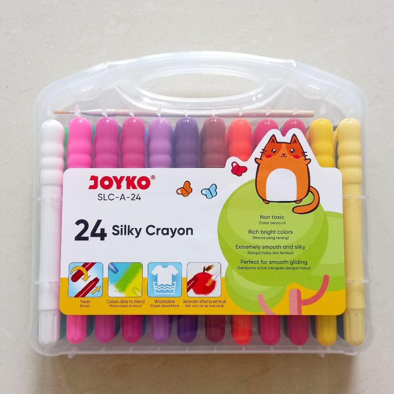 

[ MURAH ] Krayon Halus 24 Warna Silky Crayon Joyko SLC-A-24