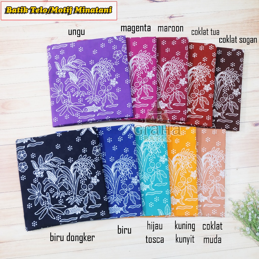 KAIN BATIK BAKARAN PATI MOTIF MINA TANI MINATANI TELA TELO KETELA 1 WARNA
