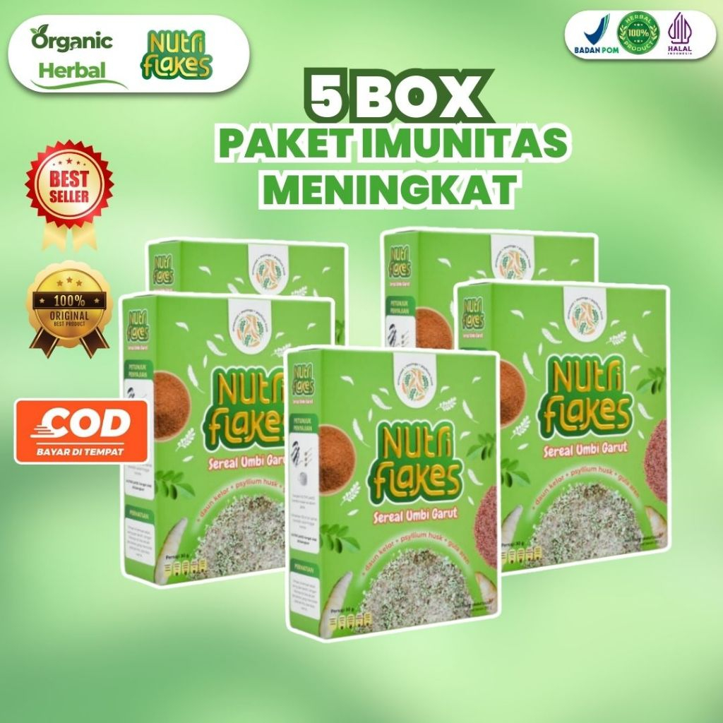 

Paket 5 Box Lambung Sehat - Nutriflakes Solusi Imunitas Meningkat Gangguan Lambung Dan Pencernaan