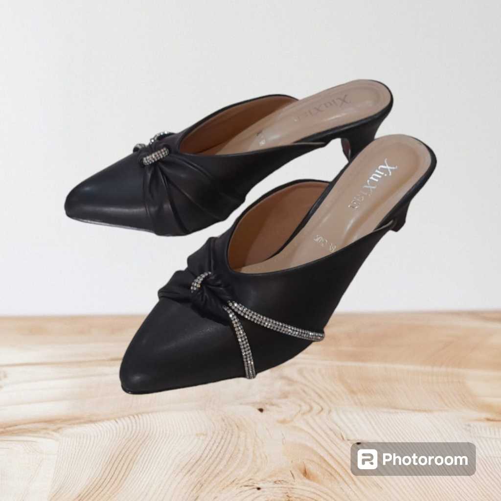 SANDAL SEPATU PESTA TUMIT WANITA DEWASA FASHION IMPORT KEKINIAN