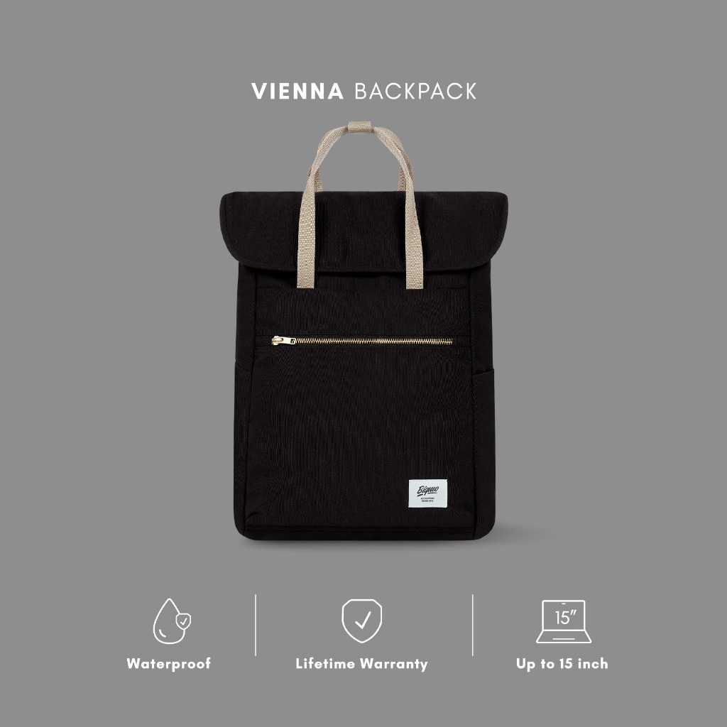 Bigmo Tas Ransel Wanita Water Resistant Water Proof Vienna Black Midnight