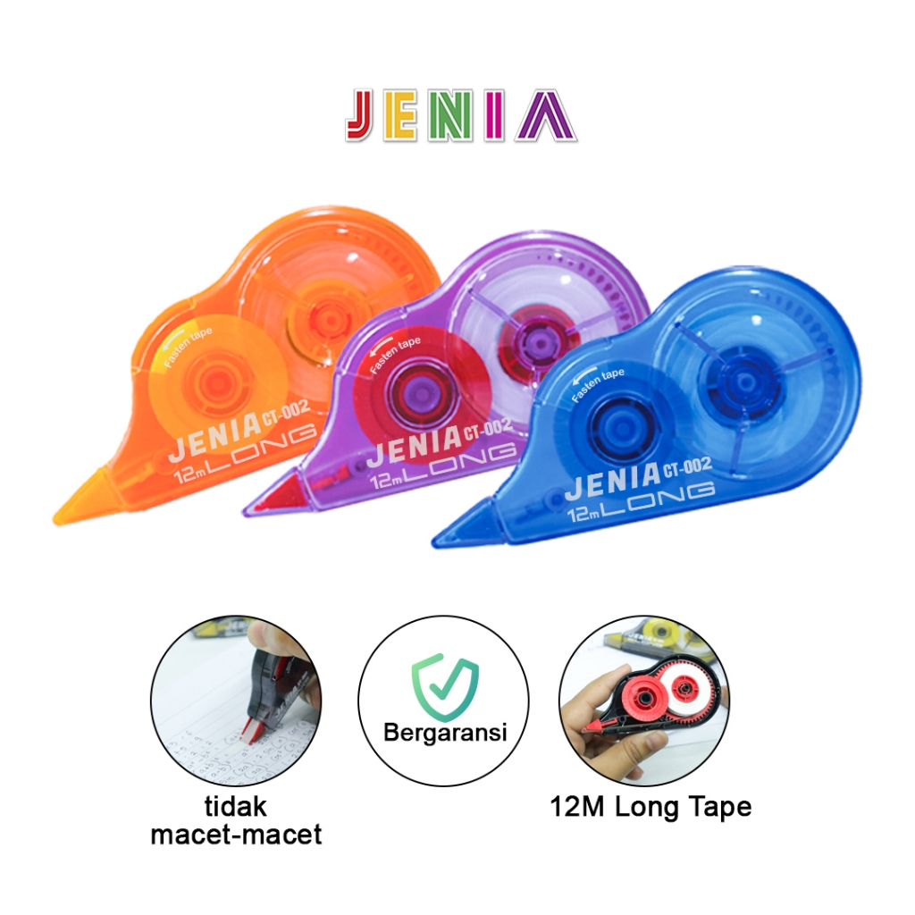 

Correction Tape CT-002 Florescent 12M Jenia (4 pcs)