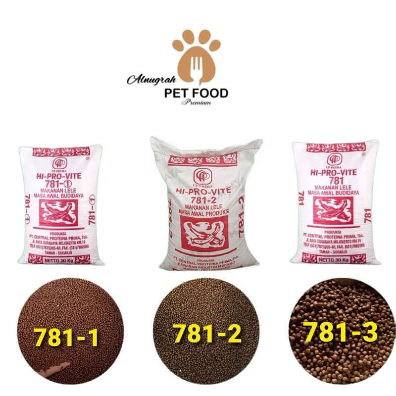Hiprovite 781-1 , 781-2 , 781-3 , Pakan Peternakan Ikan Lele Per 1 Kg