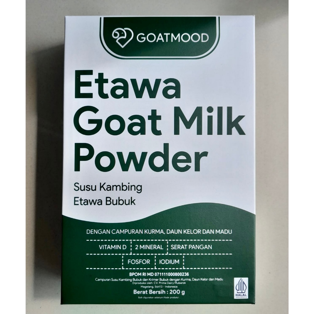 

200gram / Goat Mood Milk / SUSU KAMBING ETAWA / Bantu Atasi Masalah Tulang dan Sendi, Reumatik, Asam Urat, Pernafasan, Sebagai Asi Booster, Menjaga Kesehatan Jantung, dan Menjaga Kekebalan Tubuh