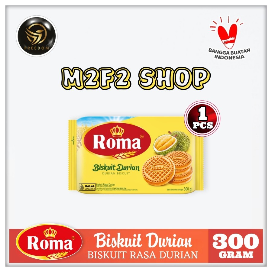 

Roma Biskuit Rasa Durian Biscuit - 300 gr (Kemasan Satuan)